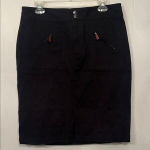 Ralph Lauren Black Pencil Skirt with Zip Pocket Accents